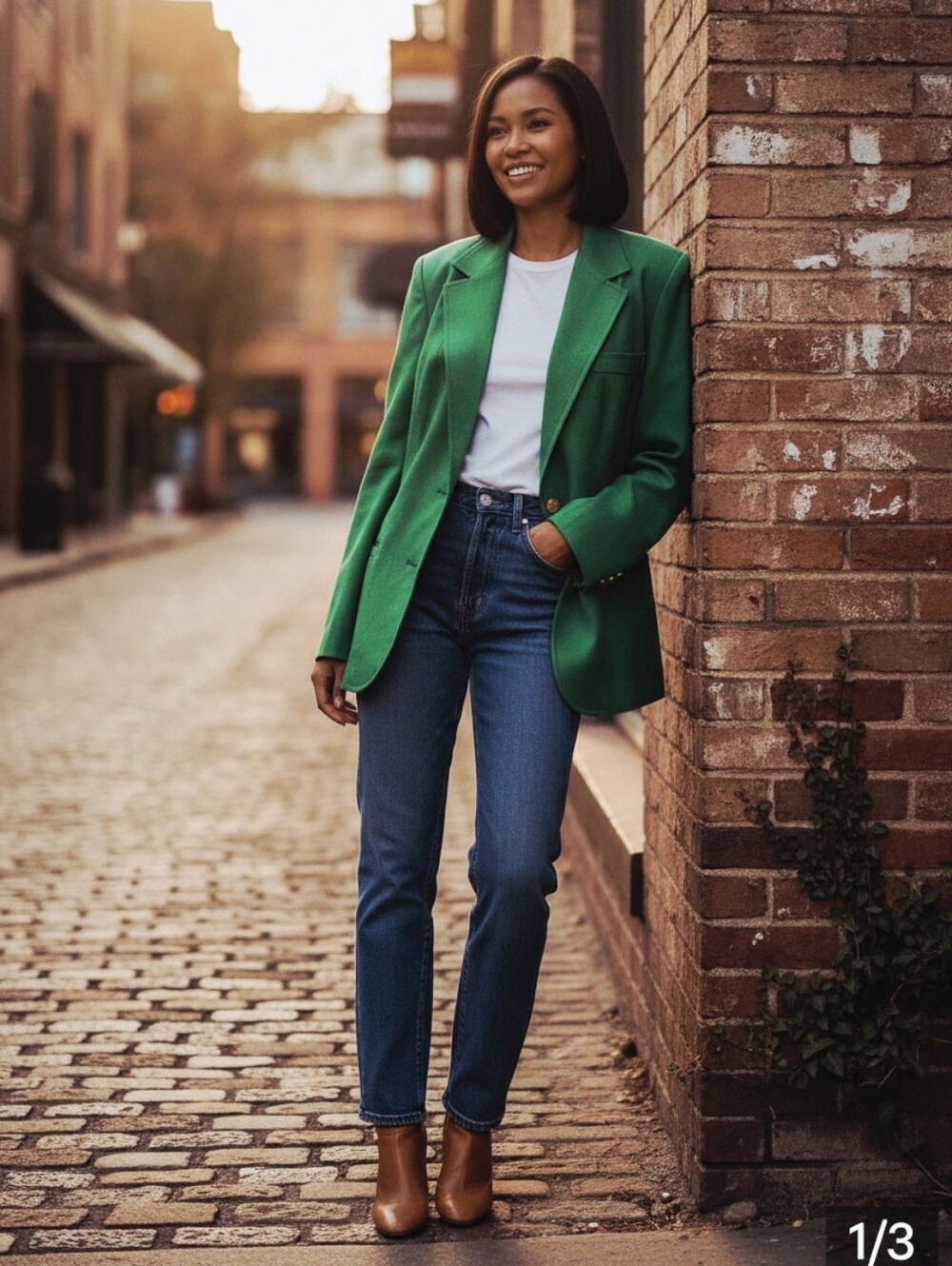 Vintage 1970s Kelly Green Blazer Jacket by Coatree Linen Sz. Small
